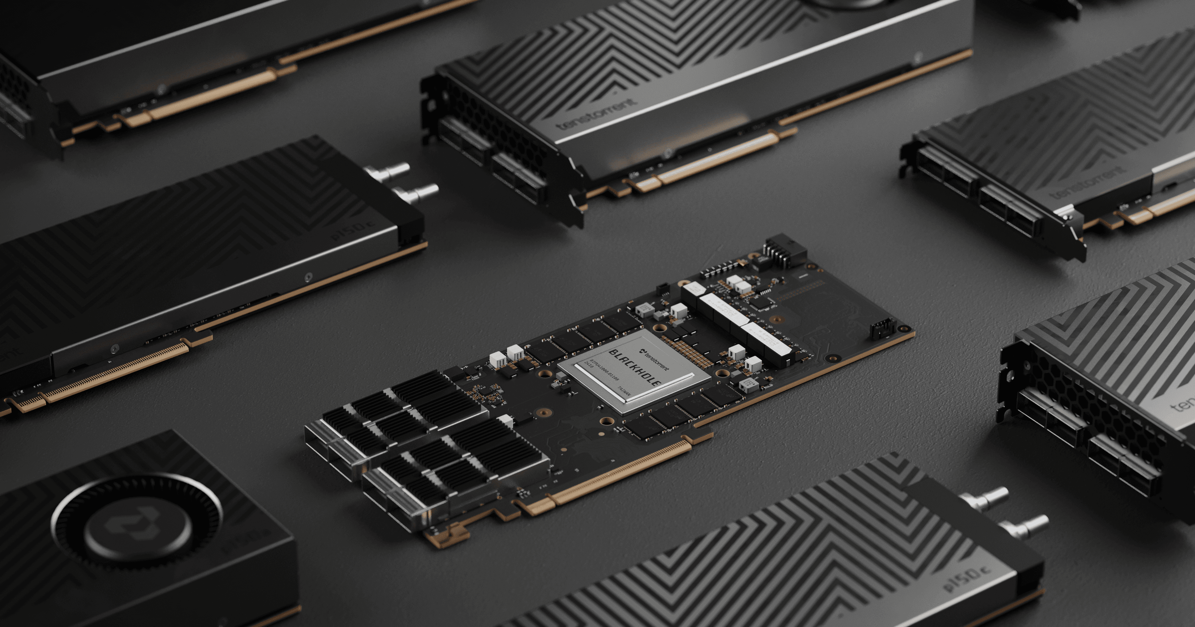 Blackhole cards on grey background in orderly arrangement